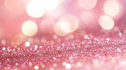 Wall Mural - Shimmering Pink Gold Bokeh Background for New Year and Holiday Celebrations