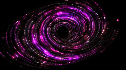 Wall Mural - dynamic abstract purple swirl of light streaks in cosmic black space artistic background.