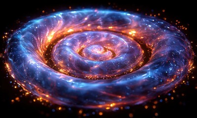 Wall Mural - Vibrant Spiral Galaxy in Space with Stars and Nebula