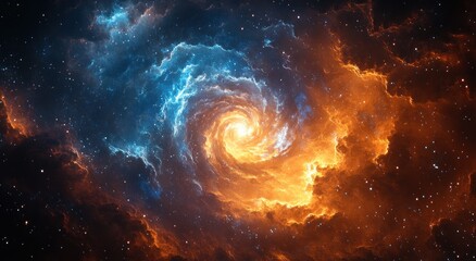 Wall Mural - Vibrant Cosmic Nebula with Stars and Galaxies in Space