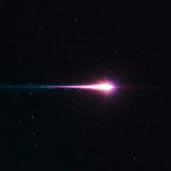 Wall Mural - Fast Moving Celestial Object With Luminous Tail Radiating Light and Intense Energy Through Outer Space.