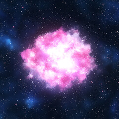 Wall Mural - Luminescent Cosmos Nebula Cosmic Bloom Radiance in Deep Space Artistic Galaxy Phenomenon Light Phenomena.