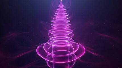Wall Mural - luminous ascendancy fractal glow of concentric rings purple hues abstract futuristic illustration.