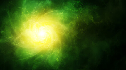 Wall Mural - Luminous Green Vortex Nebula Space Time Phenomenon Abstract Galactic Core Universe Visual Background
