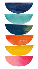 Wall Mural - PNG Semi-circles minimalist colorful design.