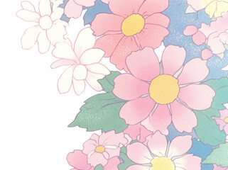 Wall Mural - PNG Flower pattern paper texture flowers background art.