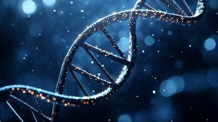 Wall Mural - Decoding Life: Intricate 3D rendering of a luminous DNA helix, showcasing the elegant double helix structure in a captivating display of genetic code