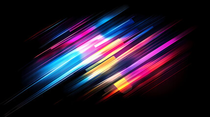 Vibrant abstract geometric light refractions in digital art. Futuristic Light Refractions. Illustration