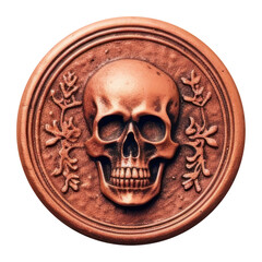 Wall Mural - PNG Seal Wax Stamp skull jewelry locket craft.