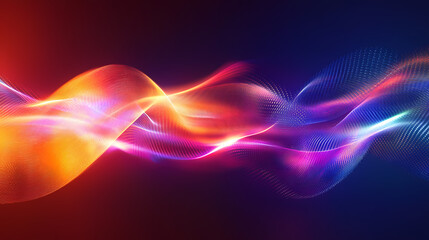 Wall Mural - Radiant cosmic waveforms with gradient design in stunning vibrant colors. Hyper-Real Light Reflections. Illustration