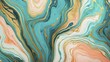 © Anarkali Art - Digital artwork featuring marbled turquoise, teal, and aqua waves with gold and peach accents.