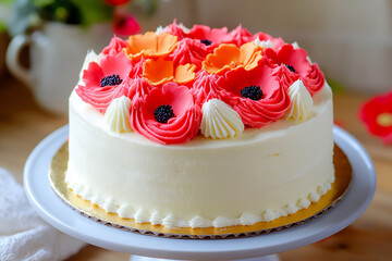 Wall Mural -  poppy bouquet cake