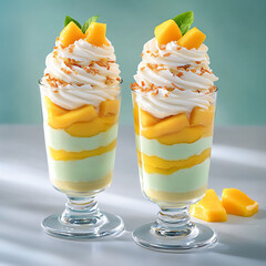 Wall Mural -  coconut mango mousse parfait