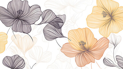 Naklejka na meble An elegant floral design featuring delicate flowers in soft hues and graceful lines.
