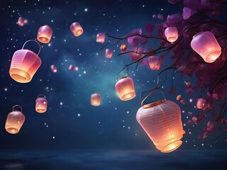 Wall Mural - abstract background with glowing lights