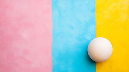 Poster - Colorful abstract background with a white ball on vibrant pastel colors : Generative AI