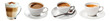© Rawpixel.com - PNG Diverse coffee cup assortment displayed, element set on transparent background