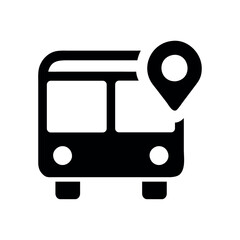 Sticker - Bus with location marker icon