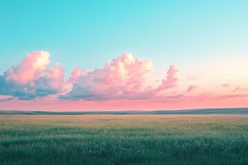 Wall Mural - sunrise over the field