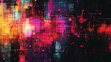 Wall Mural - abstract digital art piece colorful futuristic design background led light. glowing abstract pattern