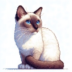 Sticker - 샴 고양이, 픽셀아트, jpeg (Siamese, pixel art, jpeg)