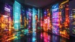 © paryati - Neon Metropolis: A Digital Cityscape Immersive Installation