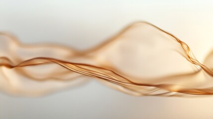 Aufkleber - Fluid movement of elegant abstract lines in soft tones creating serene atmosphere of artistic expression : Generative AI