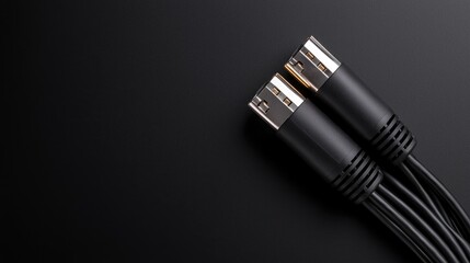 Black HDMI cables on dark background; tech website