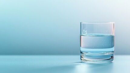 Aufkleber - A closeup of a crystalclear water glass, reflecting soft light, with gentle ripples on the surface, set against a minimalist background, evoking a sense of purity and tranquility