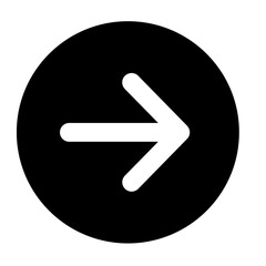 Wall Mural - Regular Rounded tips soft Arrow in black circle
