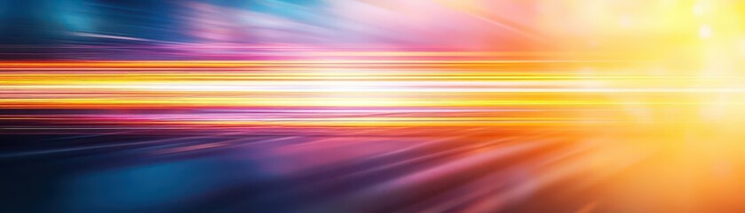 Aufkleber - Abstract Background with Horizontal Streaks in Blue Orange and Pink Colors with a Motion Blur