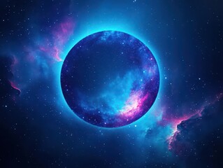 Aufkleber - Abstract Cosmic Galaxy with Glowing Nebula and Vibrant Starfield Outer Space Scene