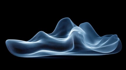 Wall Mural - Abstract Blue Waveform: Digital Landscape in Dark Space