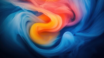 Leinwandbilder - Swirling Abstract Background with Blue and Orange Hues Creative and Decorative