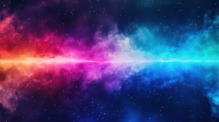 Poster - Vibrant Cosmic Nebula with Starfield in Deep Space a Celestial Galaxy Universe