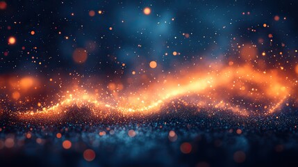 Wall Mural - abstract festive background featuring bokeh curved defocused lights,twinkling stars creating a magic