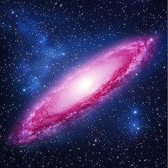 Wall Mural - celestial pink galaxy cosmos in deep space filled with countless stars in the universe region.