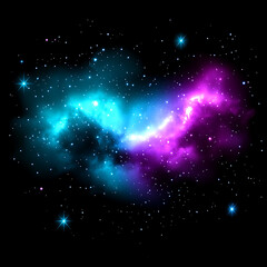 Wall Mural - colorful nebula in deep space celestial wonder shimmering light and cosmic galaxy dust visuals.