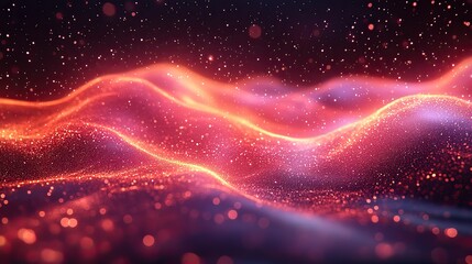 Wall Mural - abstract red background with dynamic curves,waves of digital technology