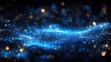 Wall Mural - abstract vector background featuring bokeh blue lights with sparkling circles,glowing texture