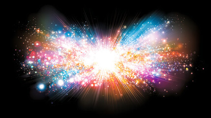 Wall Mural - dazzling radiance bursting forth on the darkness unveiling colorful fireworks display art.