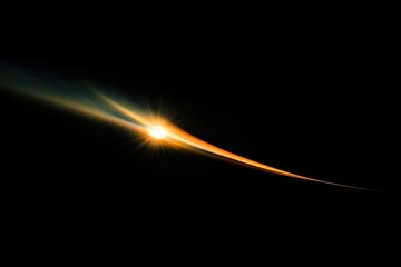Wall Mural - a radiant streak of light, possibly a sunrise or lens flare, across a dark background.