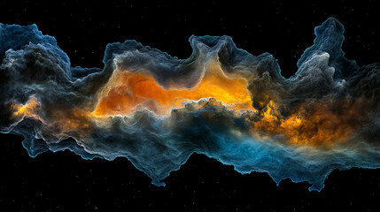 Wall Mural - ethereal celestial cloudscape with radiant illumination and mystical starry depths.