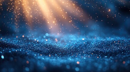 Wall Mural - beautiful blue background with abstract bokeh light effects,sun flare featuring festive sparkling ra