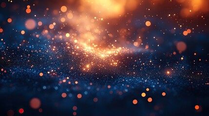 Wall Mural - beautiful blue background with abstract bokeh light effects,sun flare featuring festive sparkling ra