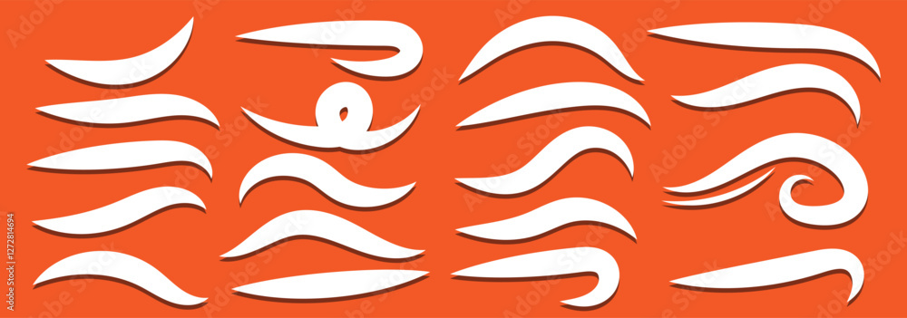 Hand lettering typography underline shapes set of vector illustration ...