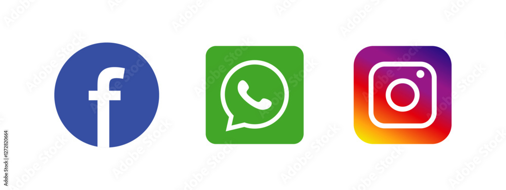 Facebook Instagram WhatsApp Icons. Social Media Icons. Transparent ...