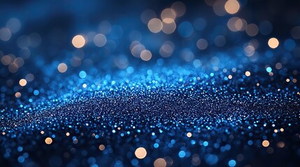 Wall Mural - bright blue bokeh glitter sparkles abstract background with soft light,subtle glow n ideal for cosme