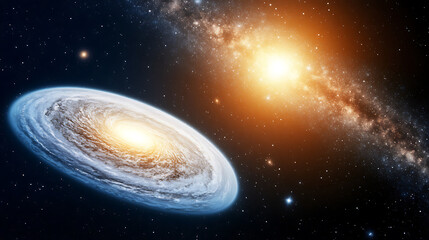 Wall Mural - spiral galaxy cosmic wonder space exploration celestial view universe deep space galactic spectacle.