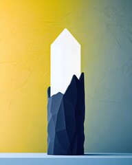 Wall Mural - modern crystal lamp with geometric base on soft color background